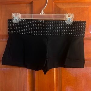 Mandee Black Rayon/Nylon/Spandex Fitted Shorts ~ Size S
